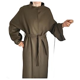 Paul & Joe Langer Mantel aus Wolle und Baumwolle Khaki