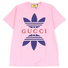 Camiseta de algodón con estampado del logo Trefoil Gucci×adidas