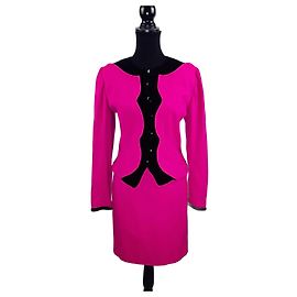 Emanuel Ungaro Ungaro Parallele Paris tailleur rosa in velluto vintage 1980s