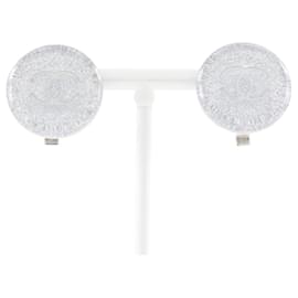Orecchini a clip rotondi CC di Chanel in resina glitter