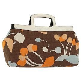 Borsa a mano Miu Miu in tela marrone Auth BA5216