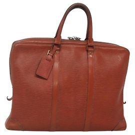 LOUIS VUITTON Epi Porte Documents Voyage Business Bag Brown M54478 Auth BA5171
