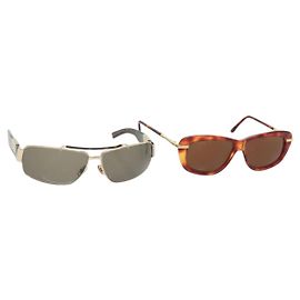 GUCCI Rimless Sunglasses Metal Silver Light Blue Auth  display picture 3