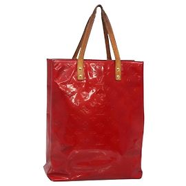 LOUIS VUITTON Monogram Vernis Reade MM Borsa a Mano Rossa M91086 LV Auth 140955