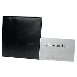Cartera de cuero plegable vintage Dior negra