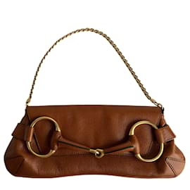 Gucci Borsa a spalla in pelle piccola Horsebit 1955 marrone