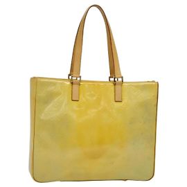 LOUIS VUITTON Monogram Vernis Columbus Tote Bag Grau M91028 LV Auth BA5329
