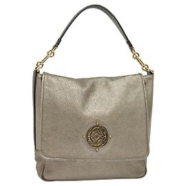 LOEWE Anagram Schultertasche Leder Goldton Auth yk19406