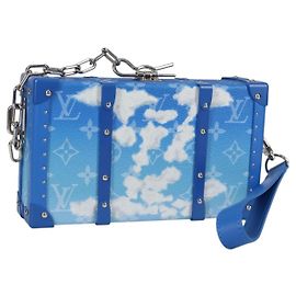 LOUIS VUITTON Monogram Clouds Trunk Clutch Bleu Blanc M20403 Auth 140899SM