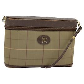 Autre Marque Bolsa de Ombro Burberrys Nova Check em Lona Bege Dourada Auth ep10865
