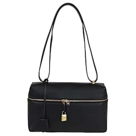 Borsa L27 in pelle nera con tasca extra di Loro Piana