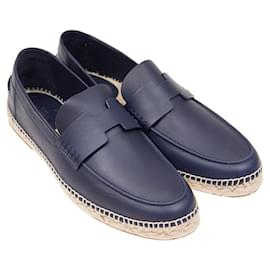 Espadrillas Hermès Trip blu navy in pelle di vitello 40