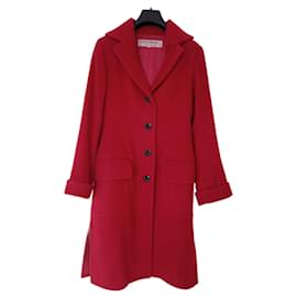 Manteau en laine rouge Yves Saint Laurent Taille 38