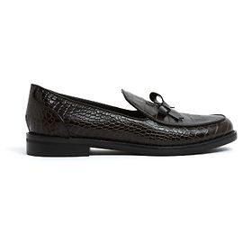 Autre Marque Mocassins Fabrizio Viti Preto EU38.5 Marrom Escuro Preto Couro UK5.5 US8