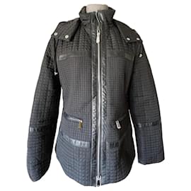 Dior Chaqueta Bomber Cannage Negra de Cuero y Poliamida