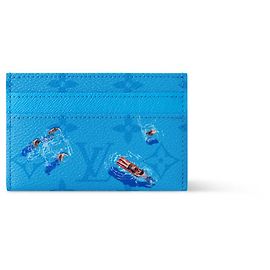 Louis Vuitton Porta-cartões duplo LV azul lagoa