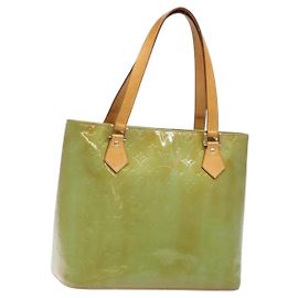 LOUIS VUITTON Borsa a Mano Monogram Vernis Houston Blu Baby M91005 LV Auth ep10301