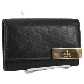 Schlüsselcase aus GG Canvas Guccissima Leder Schwarz Gold GUCCI 268833 2184 Auth am9008V