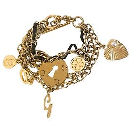 DOLCE & GABBANA raro icónico brazalete vintage dorado 'Multiple'