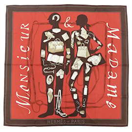 Foulard in seta multicolore Carré 90 Monsieur et Madame Hermès