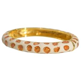 Bracciale rigido in smalto KENNETH JAY LANE in crema, arancione e stampa dorata