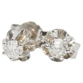 Orecchini antichi in oro 14 carati e diamanti naturali 2X0,09 carati - Autre Marque