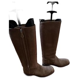 Botas Hermès Estilo Jinete Beige Ante 38.5