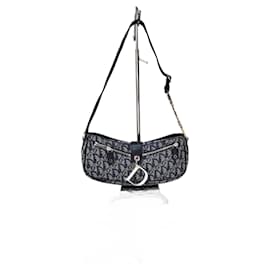 Borsa Dior Trotter Baguette Tela Monogramma Blu