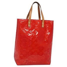 LOUIS VUITTON Monogram Vernis Reade MM Borsa a Mano Rossa M91086 LV Auth 142275