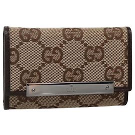 Estuche para llaves GG Canvas GUCCI Beige 127048 1147 Auth 142039V