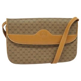 Gucci Borsa a Spalla Micro GG Supreme PVC Beige Oro 004 106 0024 Auth BA5286