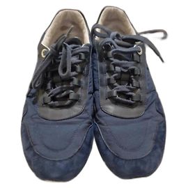 Sneakers Loro Piana in cashmere blu scuro