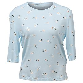 Camiseta Sportmax con estampado floral en algodón azul claro