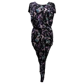 Saloni Printed Midi Dress in Multicolor Viscose - Autre Marque