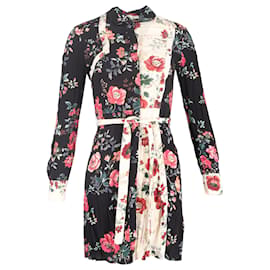 Vestido camisero bicolor Maje Riller en viscosa con estampado floral