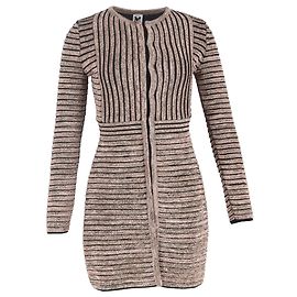 Abito Mini in Lurex Lavorato a Maglia Missoni in Lana Rosa Dorata