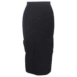 Victoria Beckham Midi-Rock aus schwarzer Viskose