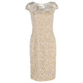 Vestido Midi de Encaje Floral Temperley London en Poliéster Nude