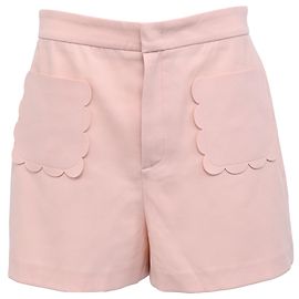 Pantalones cortos con volantes Red Valentino en poliéster rosa pastel