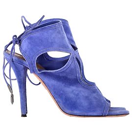 Aquazzura Sexy Thing Cutout Sandaletten aus blauer Wildleder