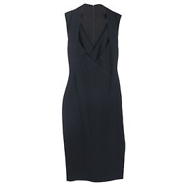 Autre Marque Vestido Mini Ajustado Efecto Cruzado Antonio Berardi en Rayón Negro