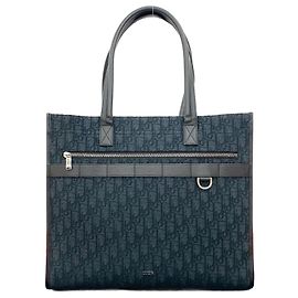 Borsa tote in tela obliqua Safari Christian Dior in pelle