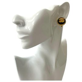 Brincos de clip vintage Coco Mark da Chanel