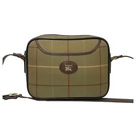 Borsa a spalla in pelle e tela con motivo Nova Check vintage di Burberry