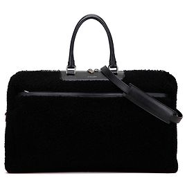Borsa da viaggio in shearling nero Saint Laurent
