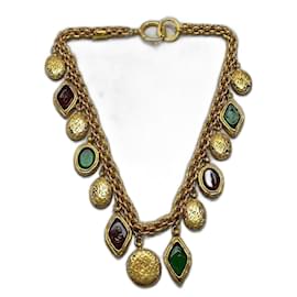 Collana lunga Chanel Gripoix in metallo dorato