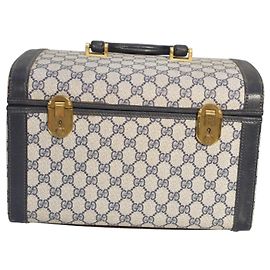 Estuche de maquillaje GUCCI años 1970/80 en lona GG Supreme azul marino