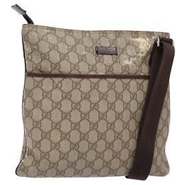Gucci Borsa a Spalla GG Supreme PVC Beige Oro 141626 Auth bs28880