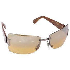 Bulgari Gafas de sol BVLGARI de plástico marrón Auth BA5371