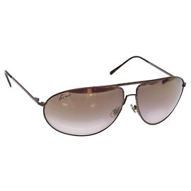 GUCCI Sonnenbrille Metall Braun Auth BA5375